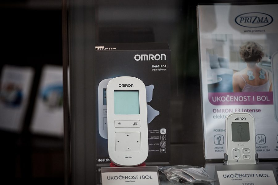 Medical devices on display in a store.